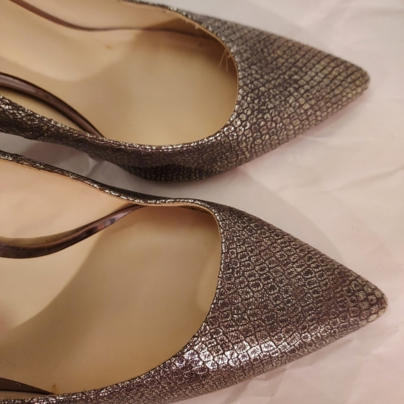 Nine West Tatiana Pointy Toe Gold Metallic Snake Print Pumps in Size 9.5 M - Picture 10 of 12